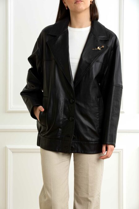 MARELLA-GIACCA IN PELLE-MABOMBER NERO 40