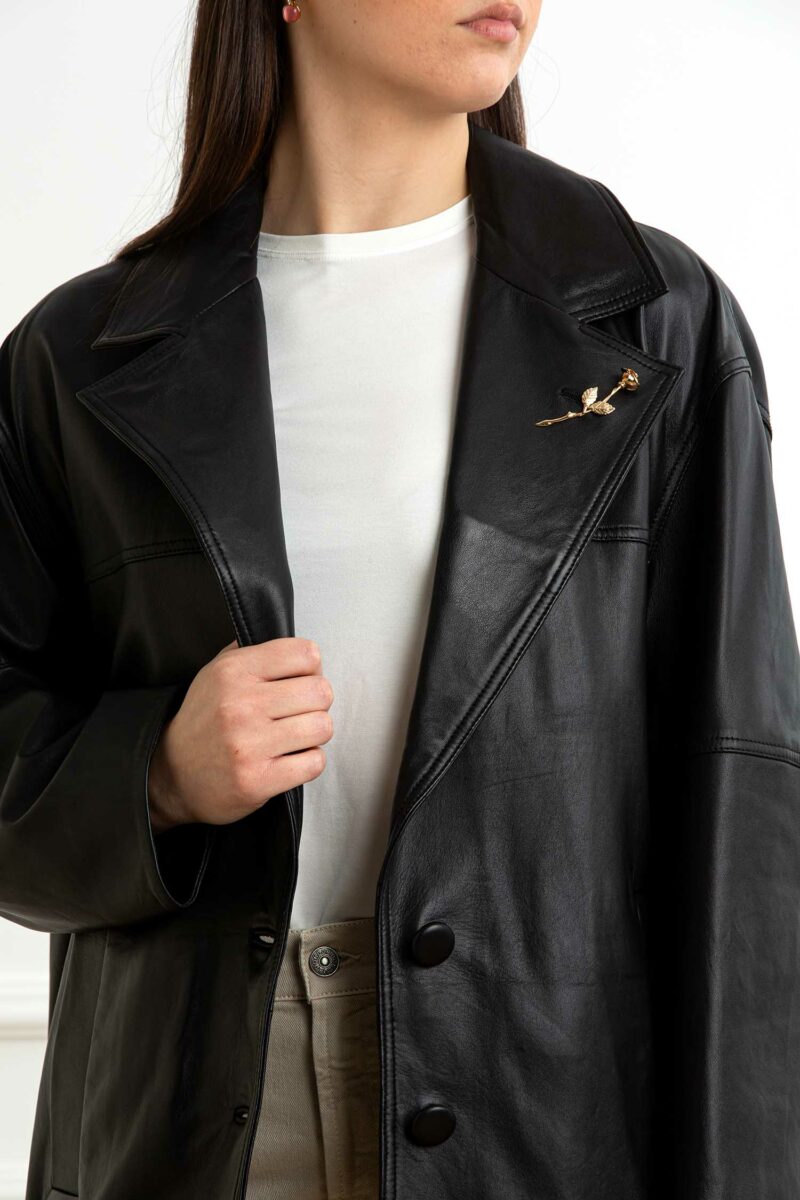 MARELLA-GIACCA IN PELLE-MABOMBER NERO 40