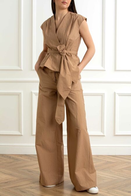 MARELLA-TOP TAFFETAS COTONE-MABRONZO TABACCO 44