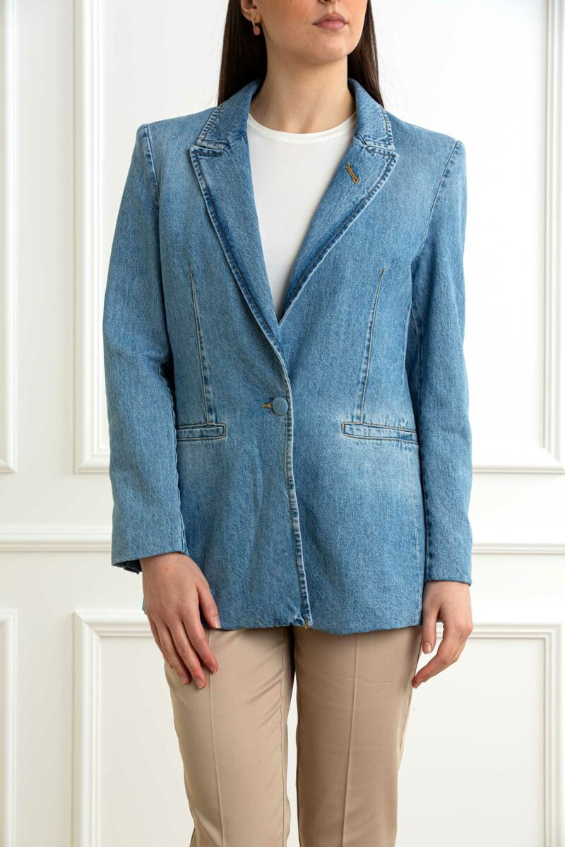MARELLA-GIACCA IN DENIM-MADENIM BLUE 44