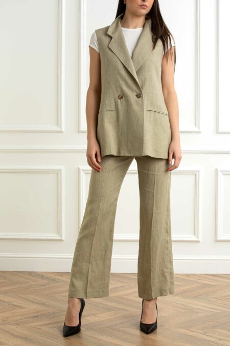 MARELLA-PANTALONE LINO FLARE-MAFALCO SALVIA 44