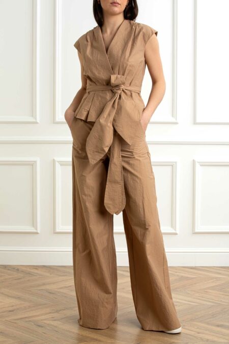 MARELLA-PANTALONE TAFFETAS COTONE-MALUCA TABACCO 44