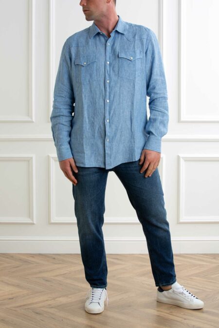 MC2 SAINT BARTH-SHIRT WITH INSERT PATCH-MC2GREG00339H DENIM XL