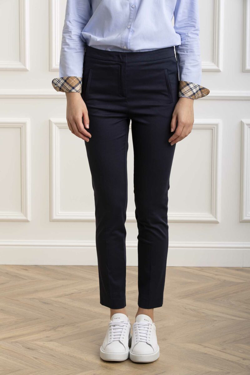 NAVIGLI 61-PANTALONE ELASTICO RASO COTONE-NVT4348DANIEL BLU 48