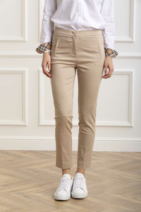 NAVIGLI 61-PANTALONE ELASTICO RASO COTONE-NVT4348DANIEL NATURALE 48