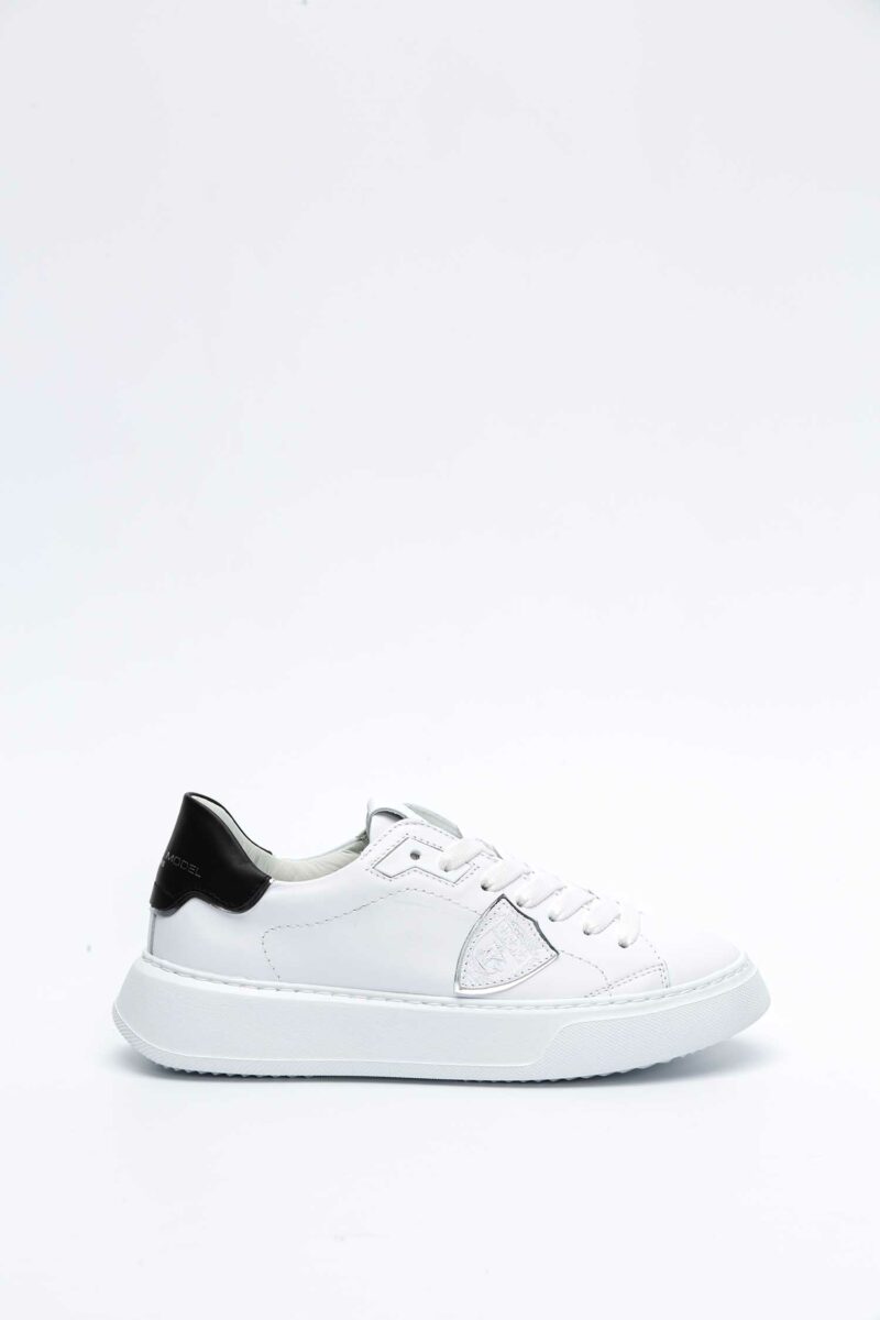PHILIPPE MODEL-SCARPA TEMPLE LOW WOMAN BIANCA NERA-PHBTLDV010CC BIA 41