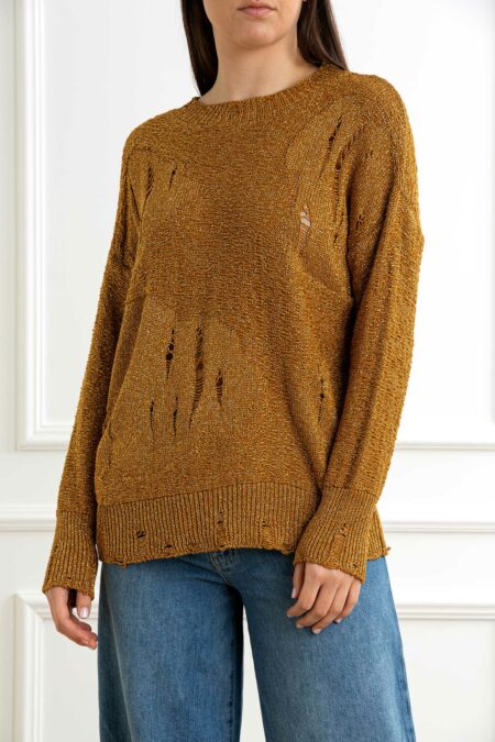 PINKO-MAGLIA METAL-PKCARAVANCHE SENAPE XS