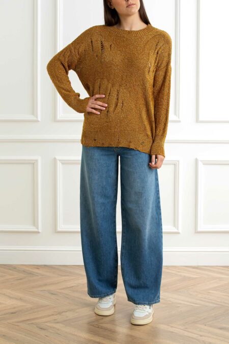 PINKO-MAGLIA METAL-PKCARAVANCHE SENAPE XS