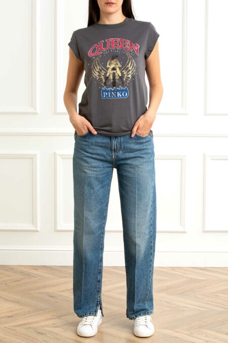 PINKO-T-SHIRT JERSEY-PKMARRAKECH GRIGIO XS