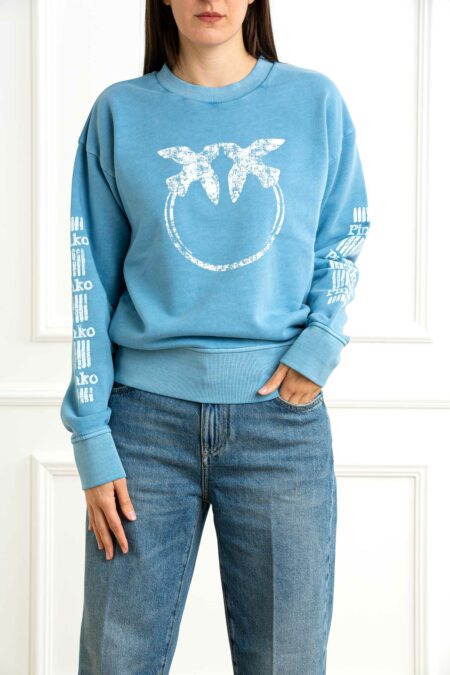 PINKO-MAGLIA FELPA-PKMINDELO AZZURO XS
