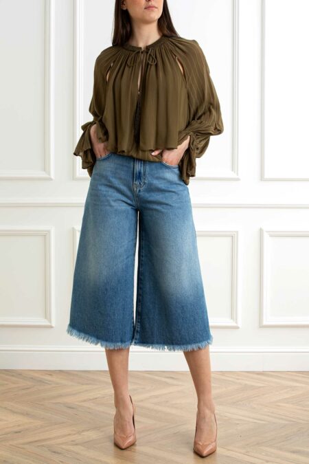 PINKO-BLUSA GEORGETTE RIGA-PKVALIUM OLIVA 40