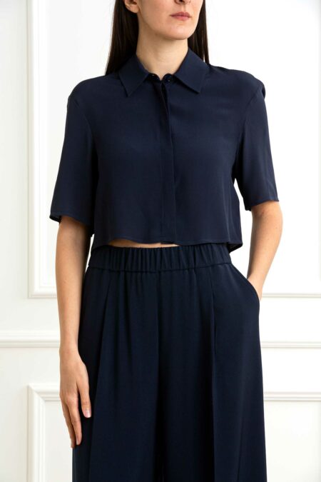 PATRIZIA PEPE-CAMICIA-PP2C1621A8I1 NAVY 44