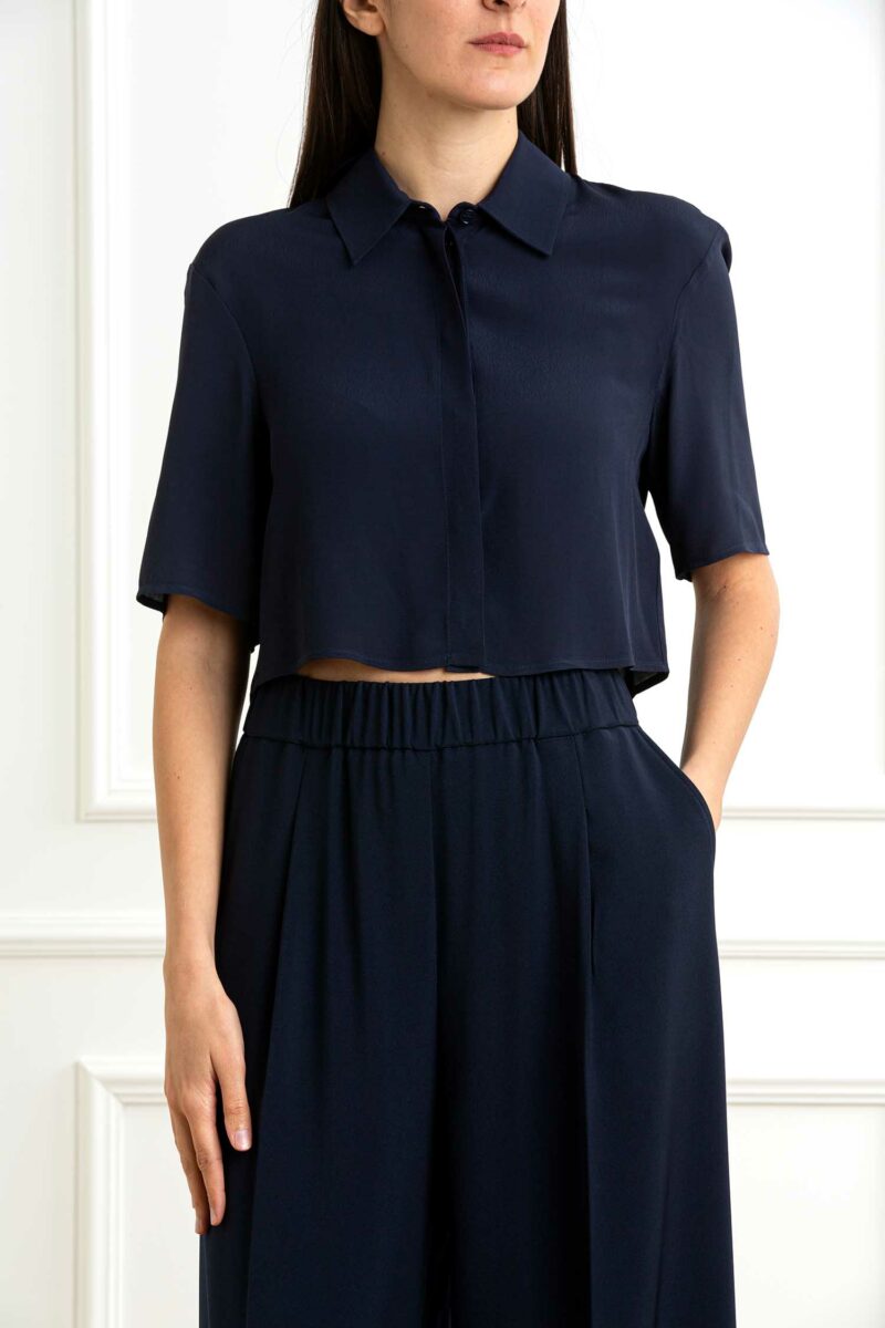 PATRIZIA PEPE-CAMICIA-PP2C1621A8I1 NAVY 44