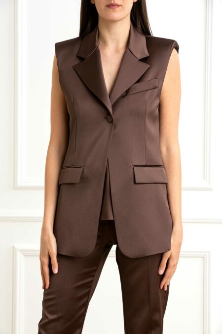 PATRIZIA PEPE-GILET-PP2S1523A563 BROWN 44