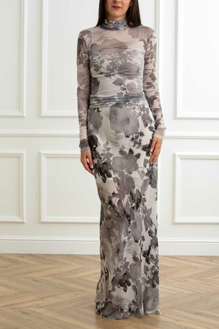 PATRIZIA PEPE-GONNA-PP8G0434A528 GRAY 42