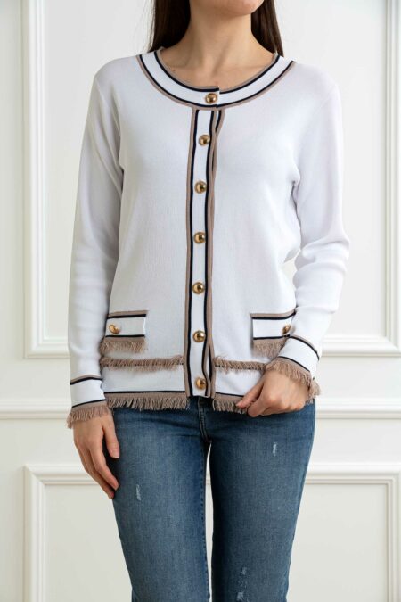 YOU GET IT-CARDIGAN CHANEL-PRE355031 BIANCO XL