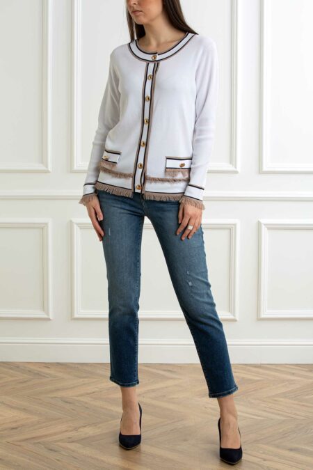 YOU GET IT-CARDIGAN CHANEL-PRE355031 BIANCO XL