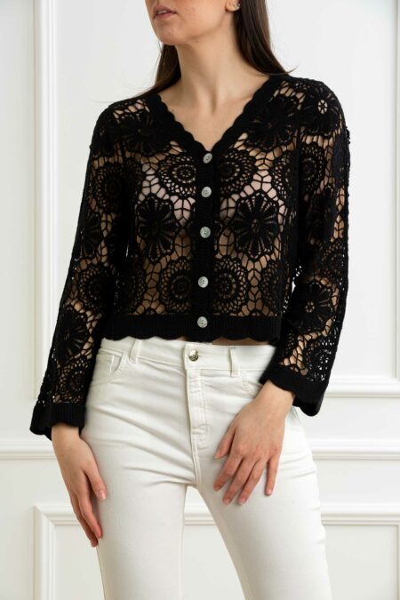 YOU GET IT-CARDIGAN UNCINETTO-PRE355091 NERO XL