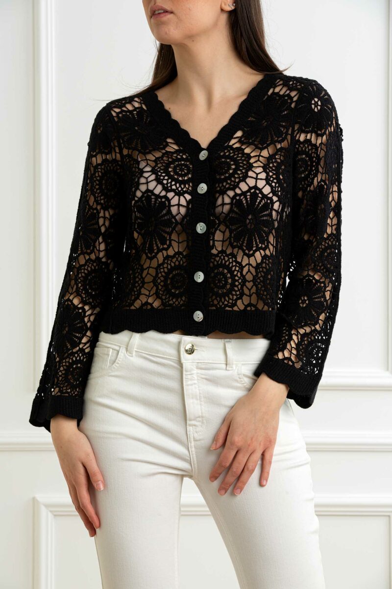 YOU GET IT-CARDIGAN UNCINETTO-PRE355091 NERO XL