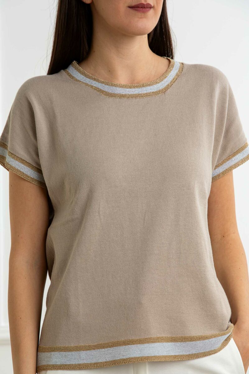 YOU GET IT-MAGLIA MM LUREX-PRE355220 BEIGE XL
