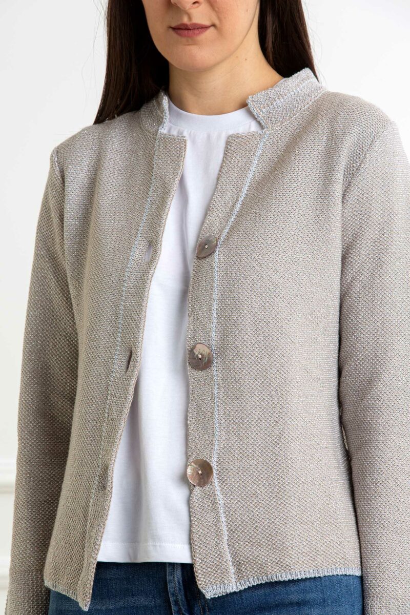 YOU GET IT-GIACCA MAGLIA LUREX-PRE355250 BIANCO S