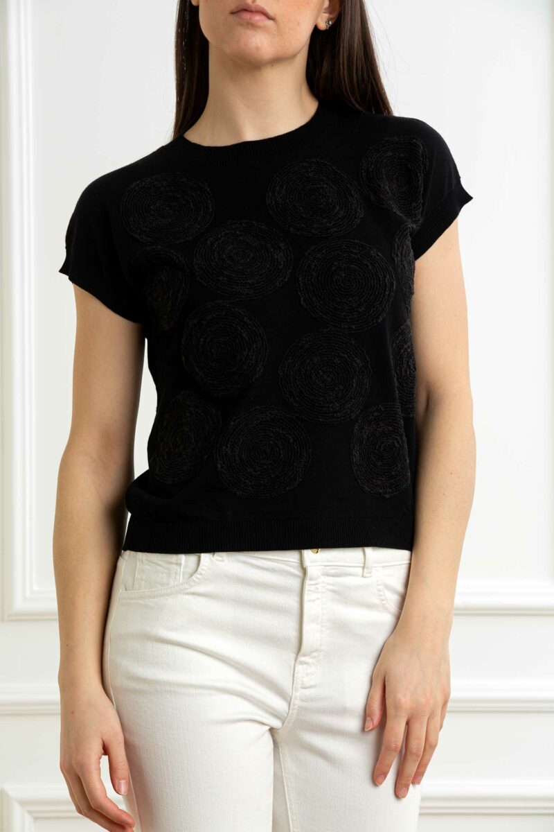 QUILISIA-MAGLIA LAVORATA-QUSC2505 NERO 46