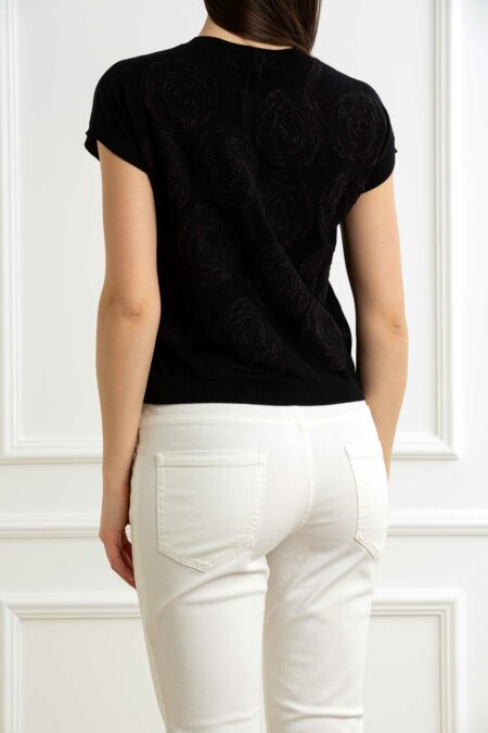 QUILISIA-MAGLIA LAVORATA-QUSC2505 NERO 46