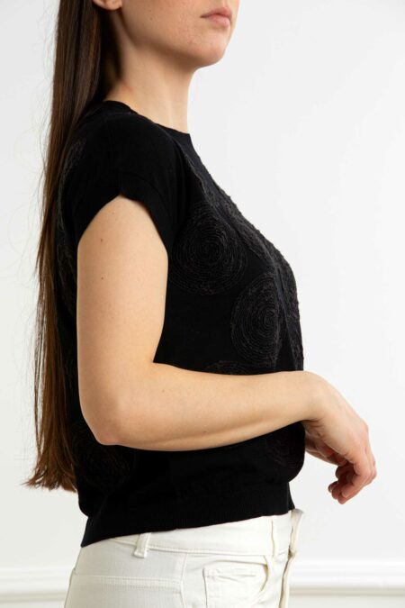 QUILISIA-MAGLIA LAVORATA-QUSC2505 NERO 46