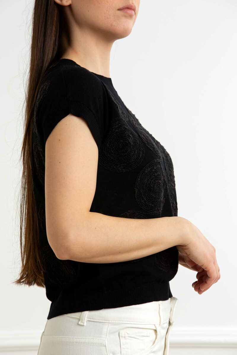 QUILISIA-MAGLIA LAVORATA-QUSC2505 NERO 46
