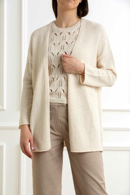 QUILISIA-MAGLIA APERTA-QUSC2512 ECRU 44