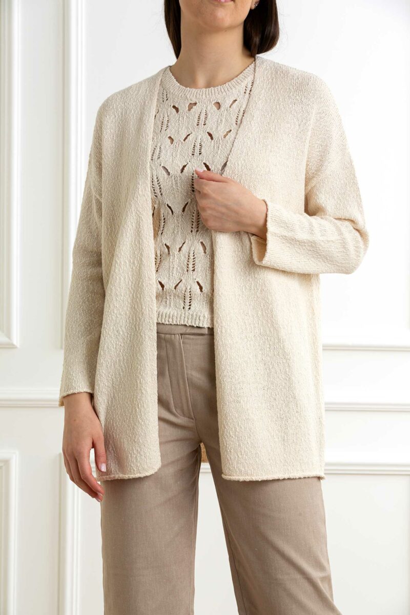 QUILISIA-MAGLIA APERTA-QUSC2512 ECRU 44