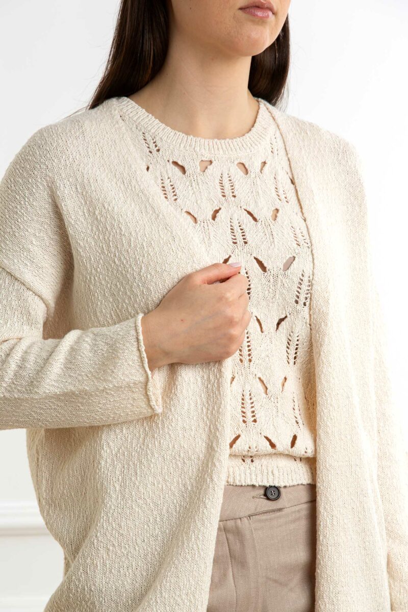 QUILISIA-MAGLIA APERTA-QUSC2512 ECRU 44