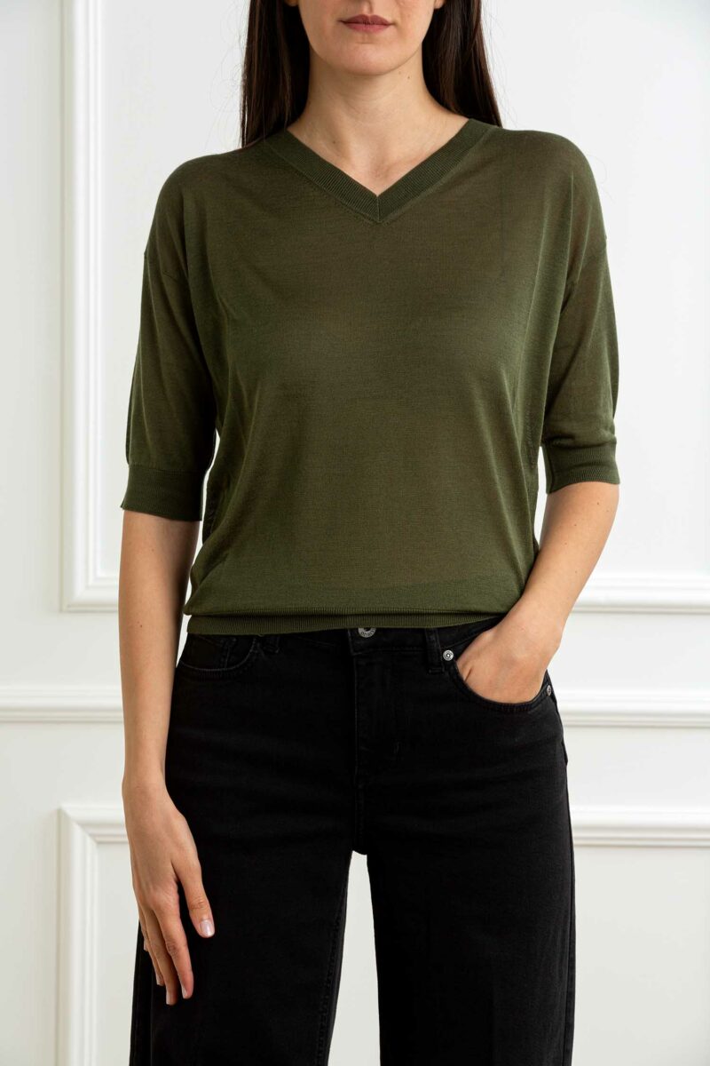 QUILISIA-MAGLIA V-QUSS2554 VERDE 44