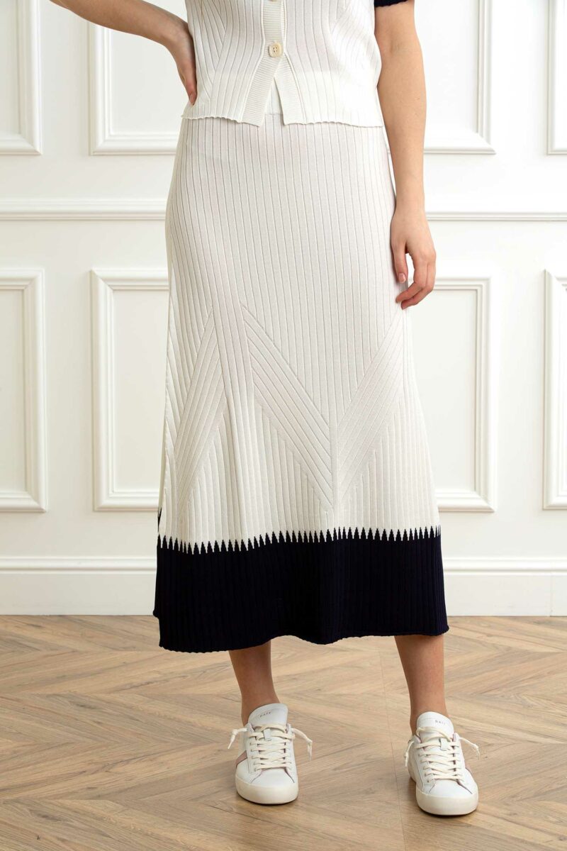 QUILISIA-GONNA IN MAGLIA COSTINE-QUSV2532 BIANCO 46