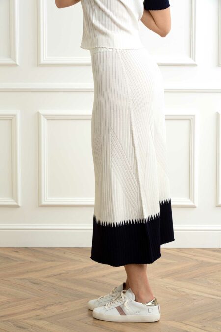 QUILISIA-GONNA IN MAGLIA COSTINE-QUSV2532 BIANCO 46