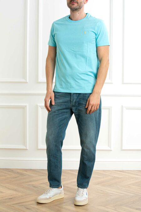 RALPH LAUREN-T-SHIRT M/M JERSEY-RL671438P5 AQUABLUE XL