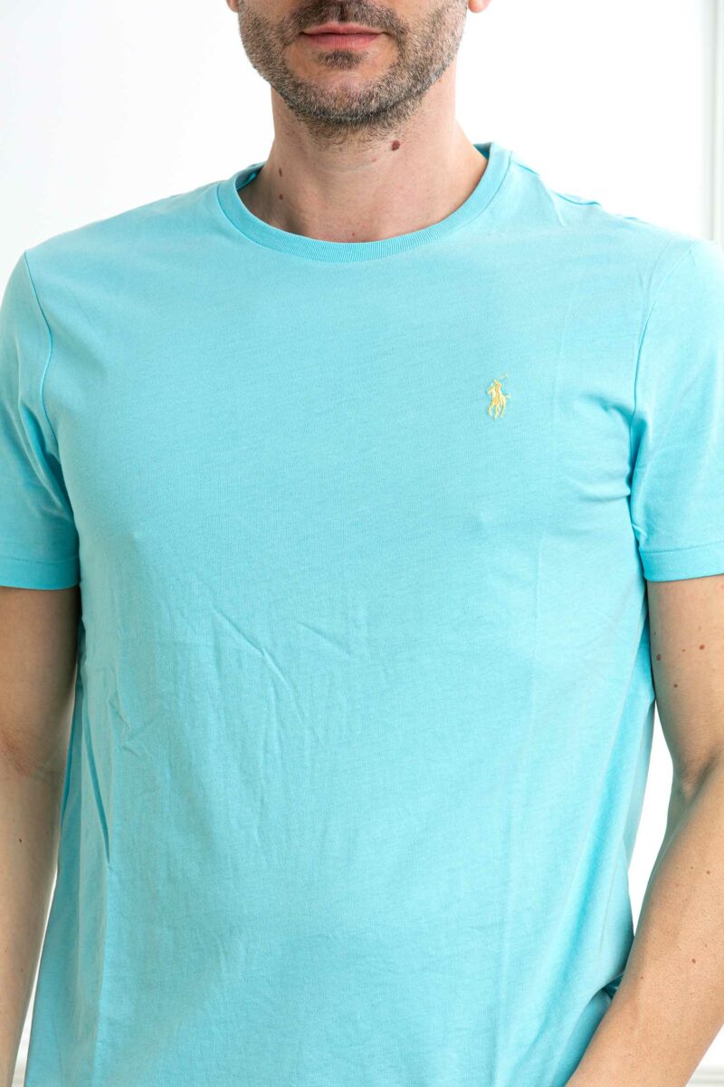 RALPH LAUREN-T-SHIRT M/M JERSEY-RL671438P5 AQUABLUE XL