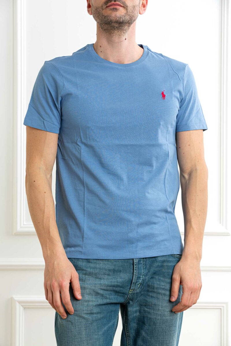 RALPH LAUREN-T-SHIRT M/M JERSEY-RL671438P5 BLU XXL