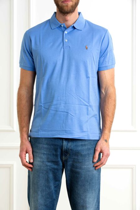 RALPH LAUREN-POLO M/M SLIM FIT SOFT COTTON-RL704319P5 AZZURRO XL