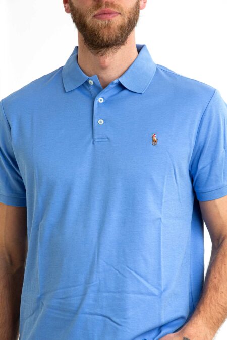 RALPH LAUREN-POLO M/M SLIM FIT SOFT COTTON-RL704319P5 AZZURRO XL