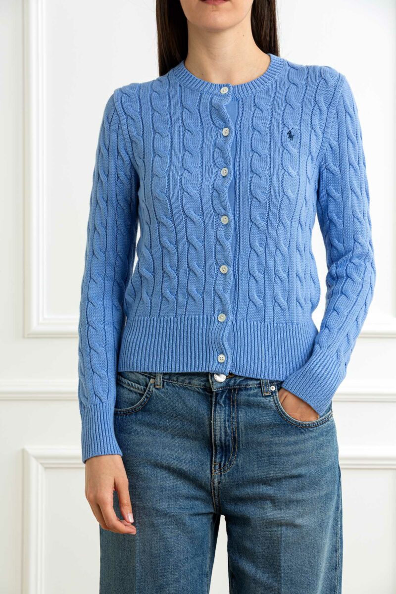 RALPH LAUREN-CARDIGAN TRECCE-RL891643P5 AZZURRO S
