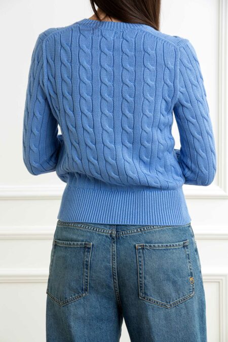 RALPH LAUREN-CARDIGAN TRECCE-RL891643P5 AZZURRO S
