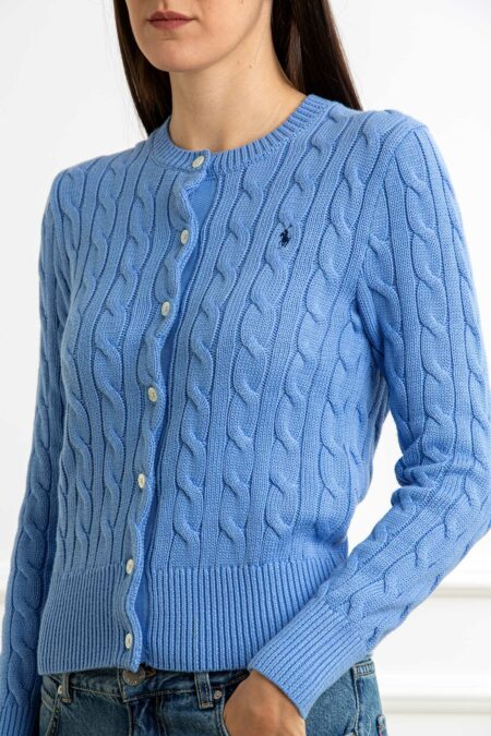 RALPH LAUREN-CARDIGAN TRECCE-RL891643P5 AZZURRO S