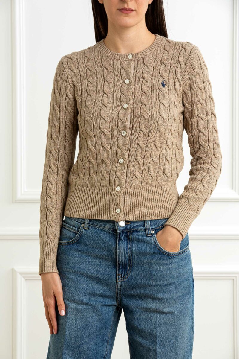 RALPH LAUREN-CARDIGAN TRECCE-RL891643P5 BEIGE S