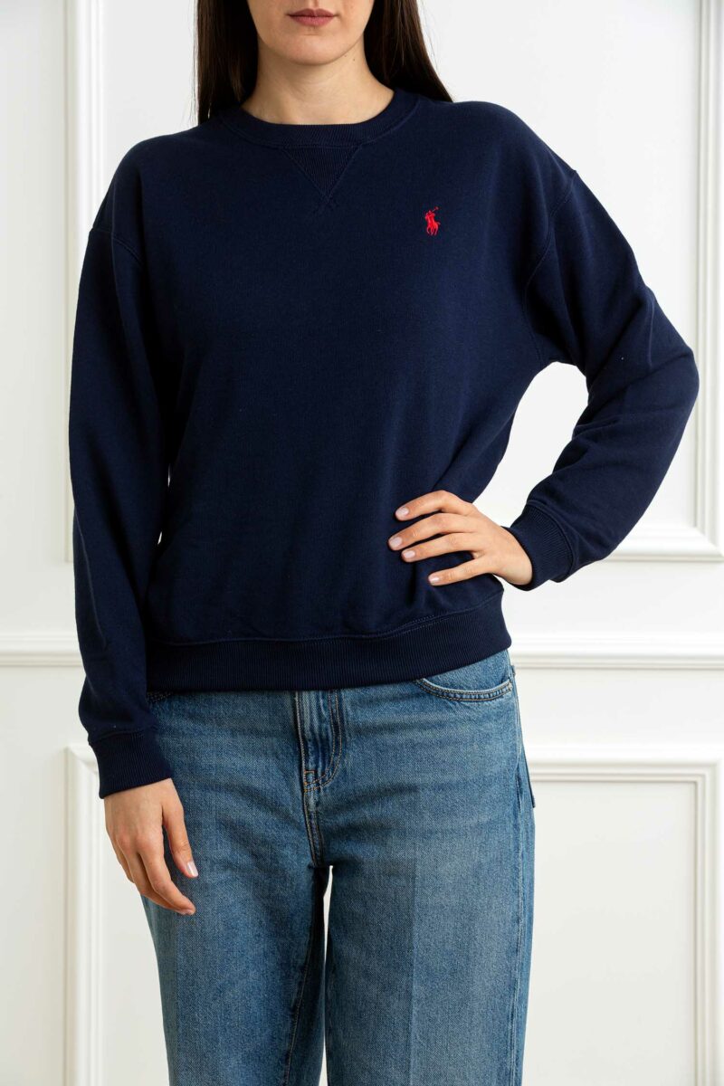 RALPH LAUREN-FELPA GIROCOLLO-RL935582 NAVY XS