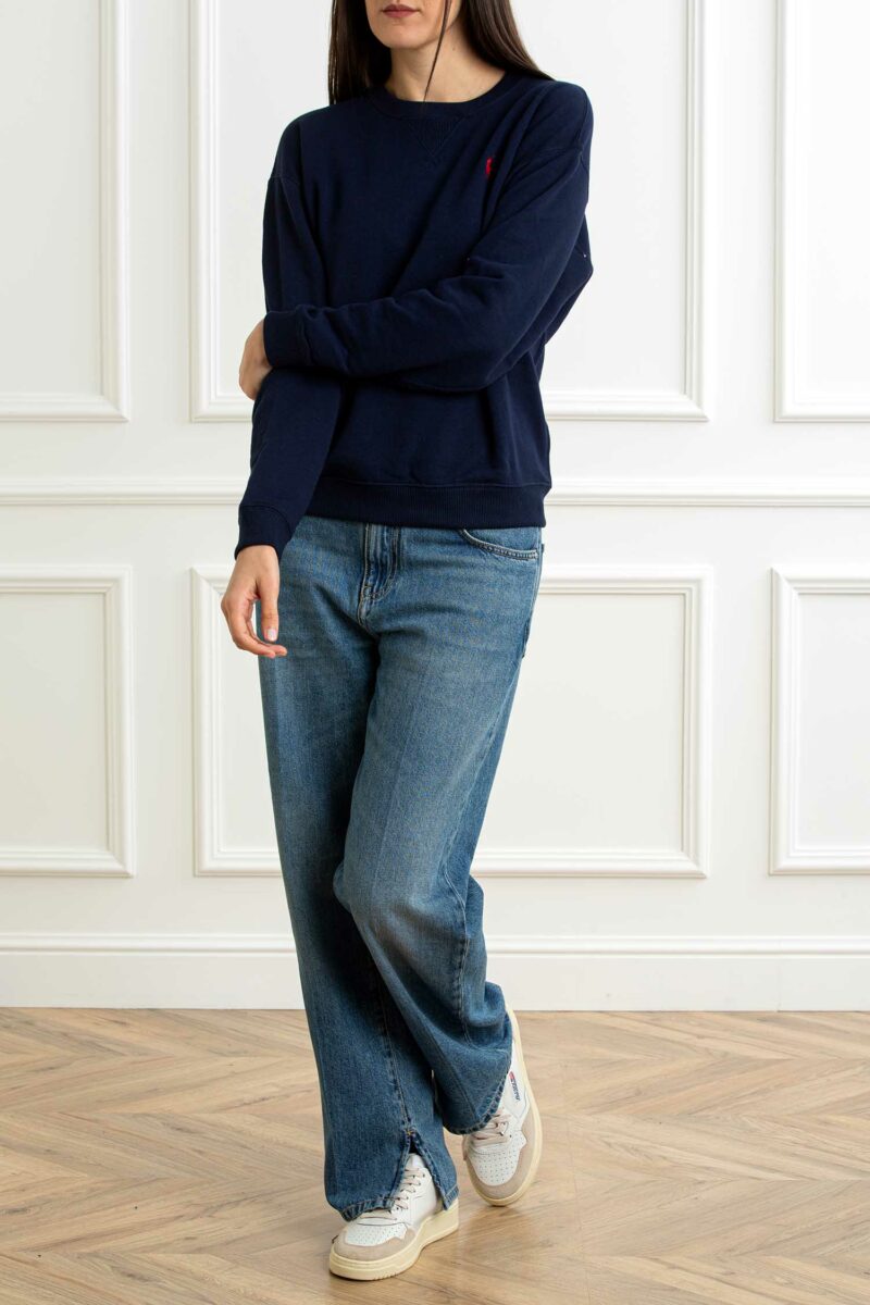 RALPH LAUREN-FELPA GIROCOLLO-RL935582 NAVY XS