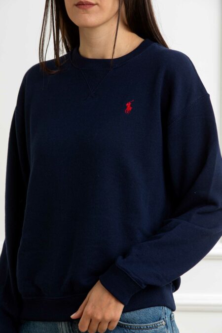 RALPH LAUREN-FELPA GIROCOLLO-RL935582 NAVY XS