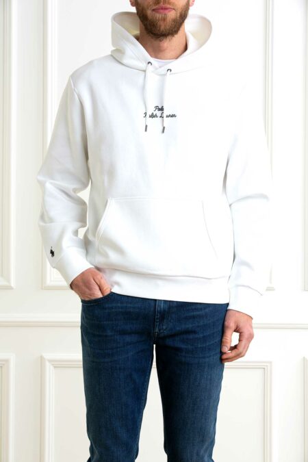 RALPH LAUREN-FELPA UOMO CON CAPPUCCIO-RL936586 WHITE XL