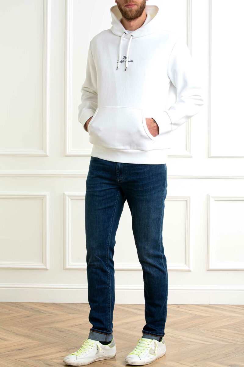 RALPH LAUREN-FELPA UOMO CON CAPPUCCIO-RL936586 WHITE XL