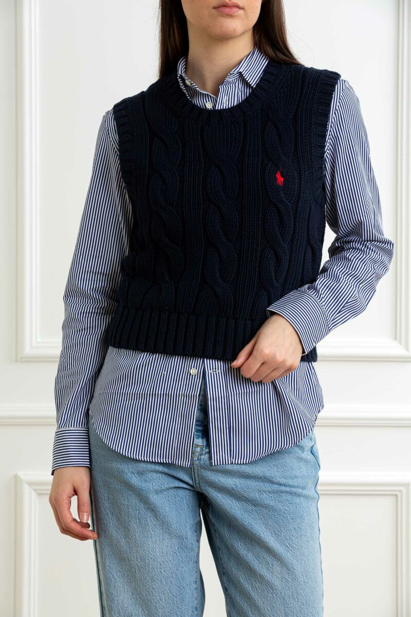 RALPH LAUREN-GILET IN COTONE-RL959295 NAVY S
